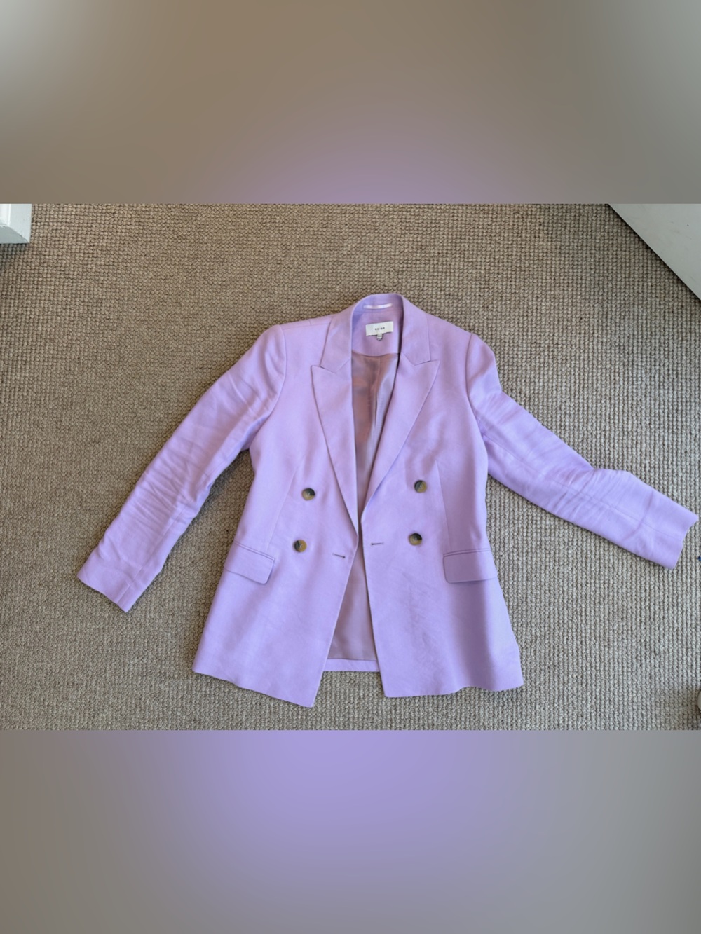 Reiss Lilac Double-Breasted Blazer